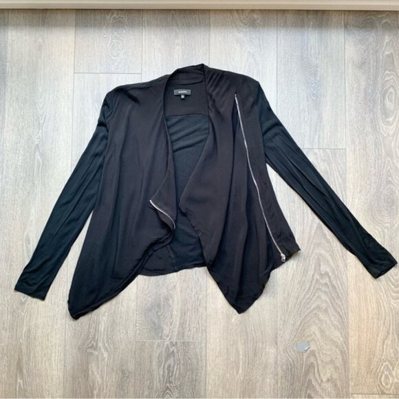 Aritzia Babaton Oliver Moto Blazer Zip Up Asymmetrical Draped Black  Size XS - Picture 6 of 13